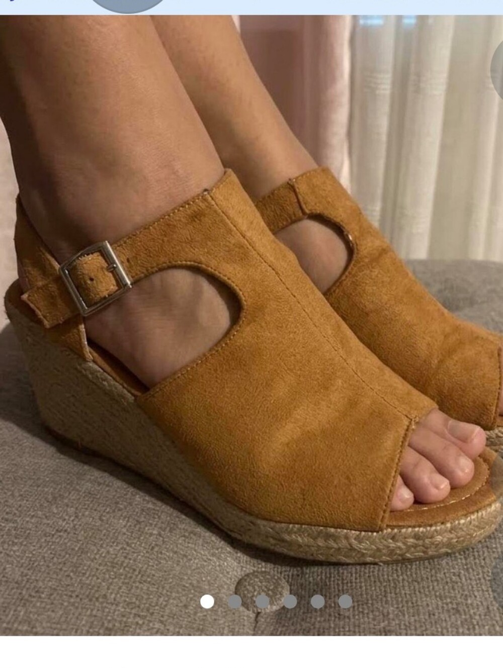 Women’s Tan Faux Suede Open-Toe Cutout Espadrilles Sandals